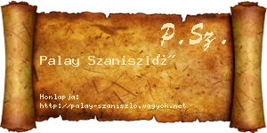 Palay Szaniszló névjegykártya
